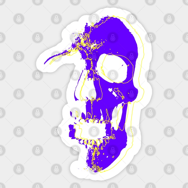 Neon Purple Skull Sticker by CJ Ramirez